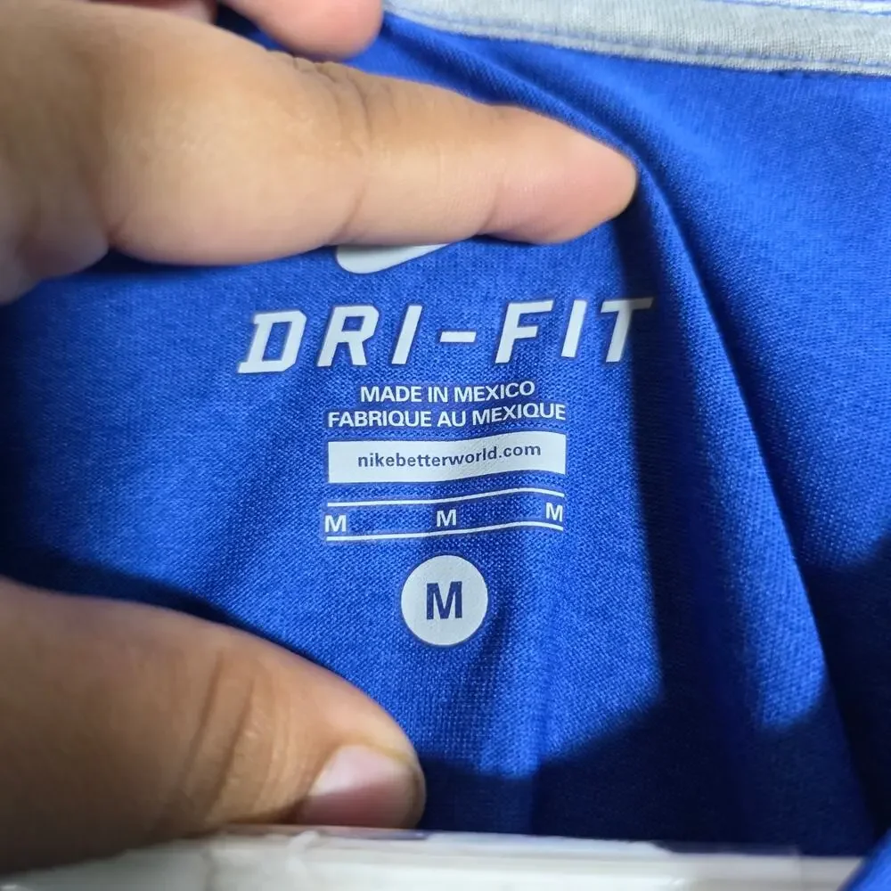 Nike Dri-FIT Long Sleeve Athletic Shirt Blue Mens M Running Training
